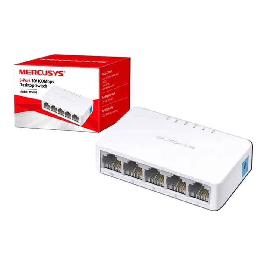 Switch Mercusys MS105 5 Puertos Fast Ethernet, Diseño Compacto, Plug & Play