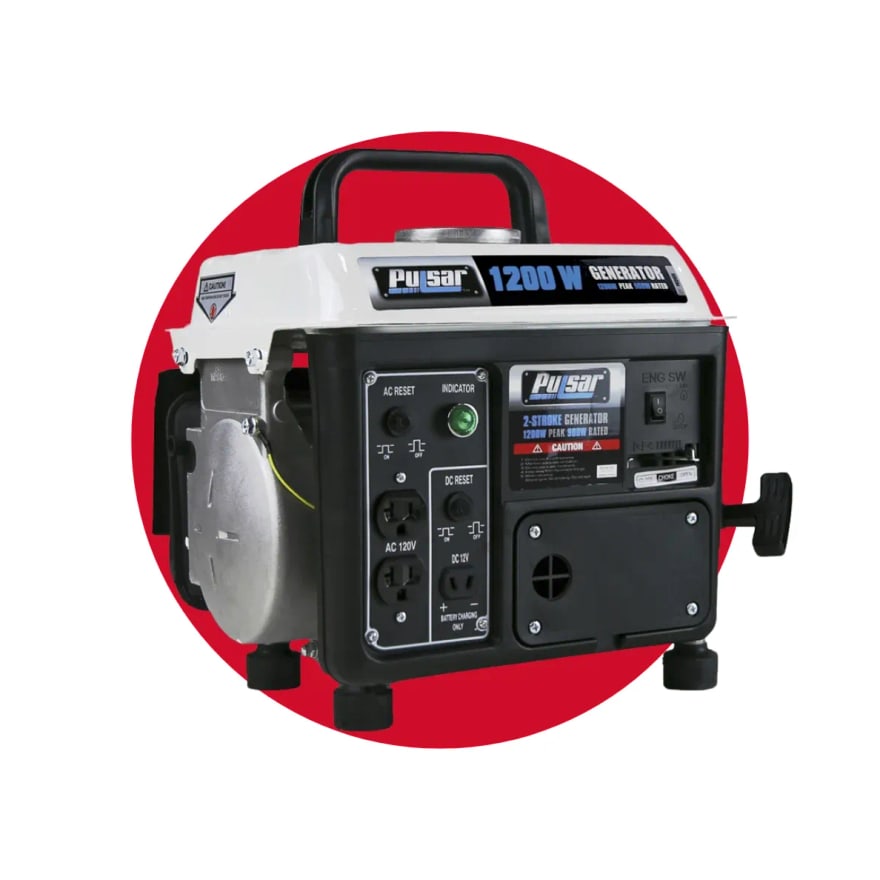 Generador Pulsar Portátil G1200SG Gasolina 2 Ciclos 1200W Retroceso Eléctrico