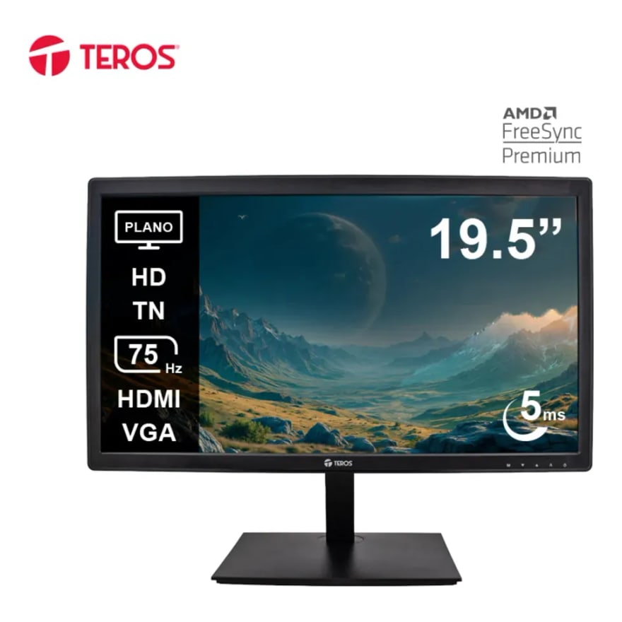 Monitor Teros TE-1916S 19.5 pulg. LED Plano HD 1600X900/75 HZ