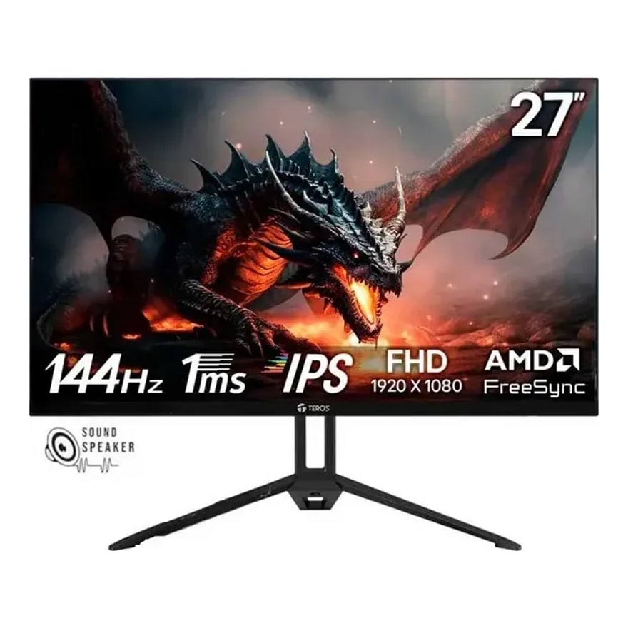 Monitor Teros Gaming TE-2714S Plano IPS FHD 1920X1080 144Hz - 1MS HDMI DP