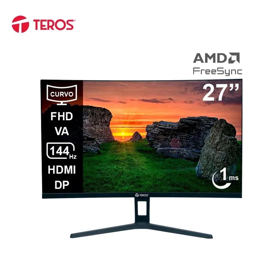 Monitor Teros TE-2734S 27PULG Curvo 1920X1080 1MS 144Hz Dp-hdmi-speaker