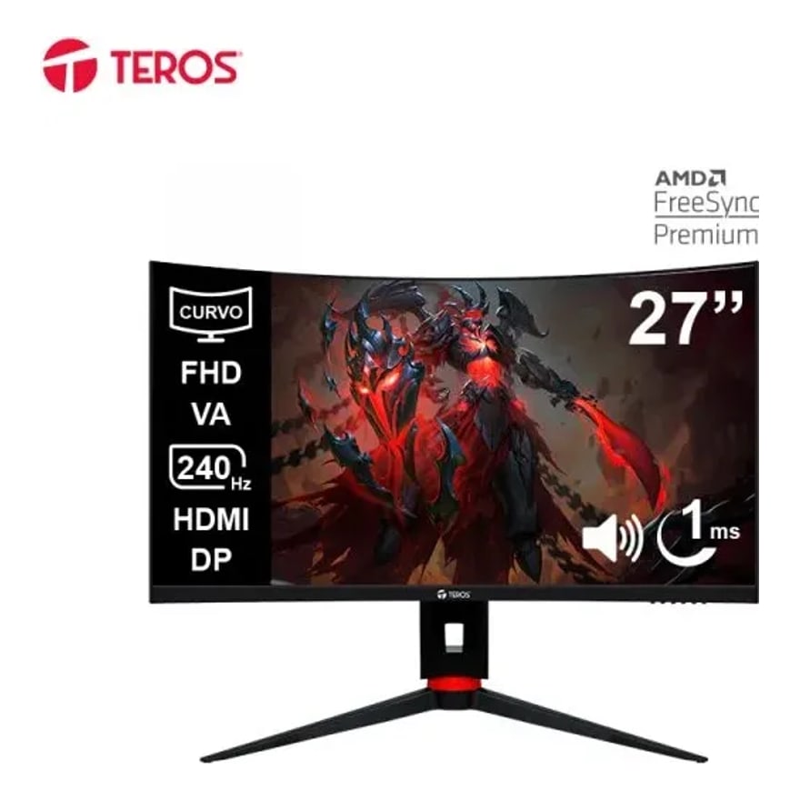 Monitor Teros Gaming TE-2764G Curvo FHD 1920X1080 240Hz - 1MS Audio Out 2HDMI