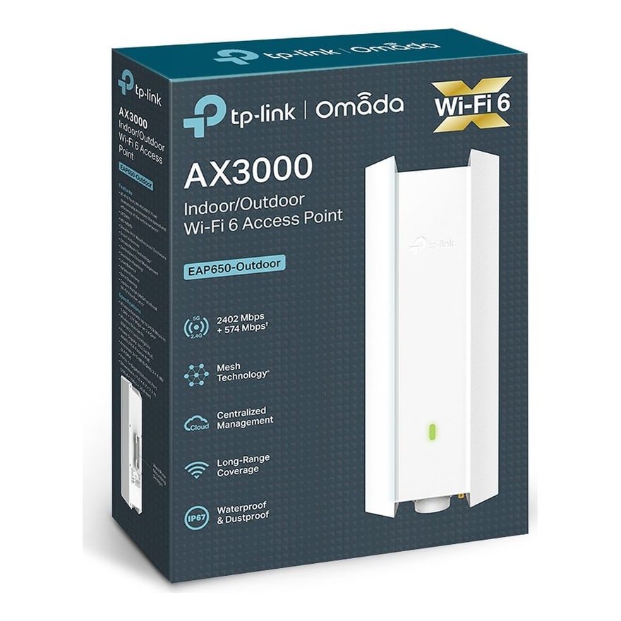 Access Point TP-Link EAP650-OUTDOOR AX3000 WIFI6 Alimentación POE