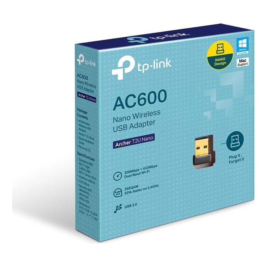 Adaptador de red USB TP-Link Archer T2U Nano Inalámbrico Dual Band 433MBPS