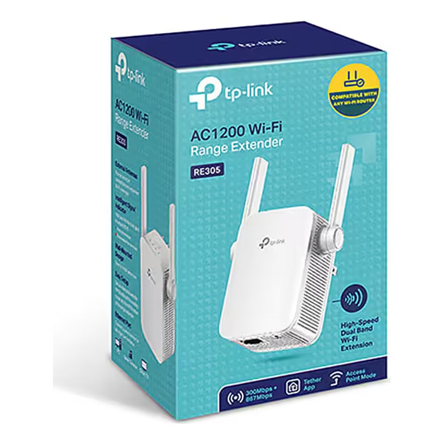 Extensor de rango TP-Link RE305 AC1200 Dual Band, 2 Ant. Externas., Modo Ap, Wps