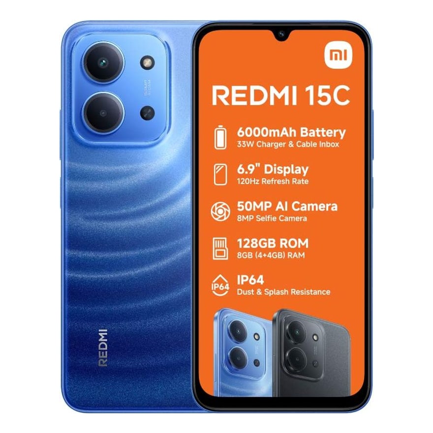 Celular Xiaomi Redmi 15C 4GB RAM 128GB Alm 6.9 pulg. 50MP Trasera 8MP Frontal