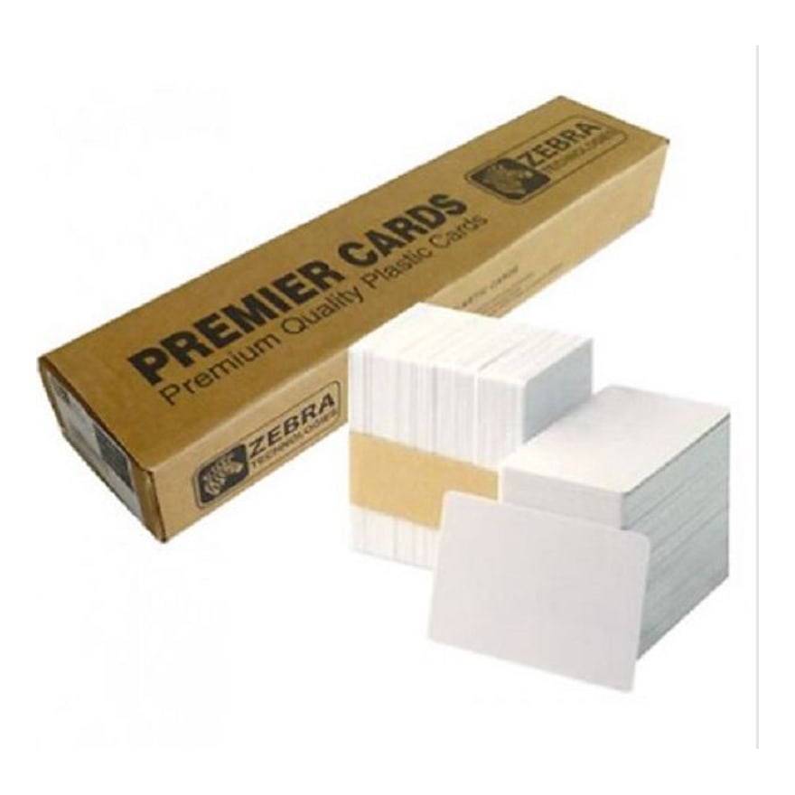 Tarjetas Zebra Pvc White Pvc Cards, 30 Mil (500 Cards)