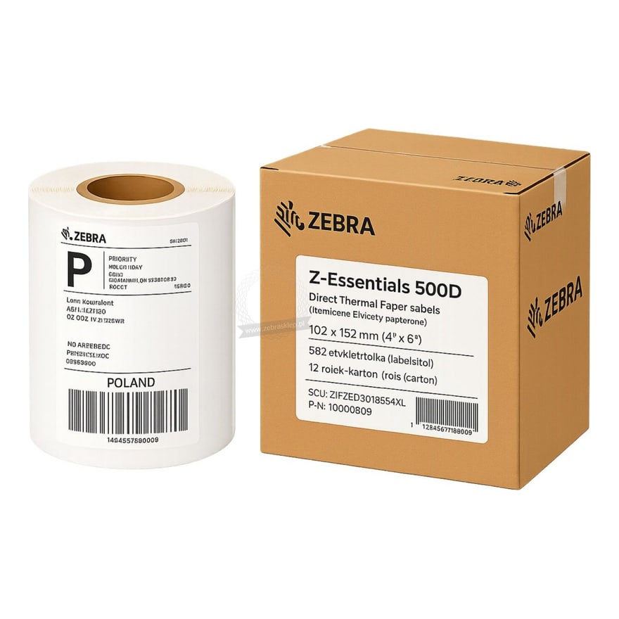 Etiquetas Zebra Zessentials 500D 4X2 pulg. Industrial
